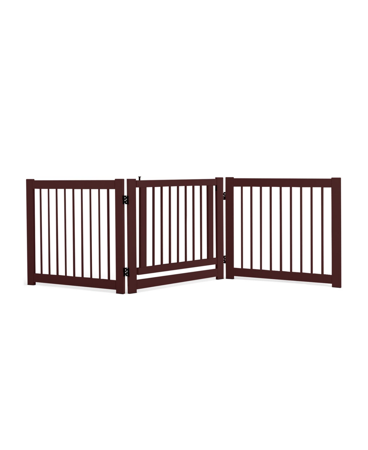 24 Inch Configurable Folding 3 Panel Wood Dog Fence - Brown