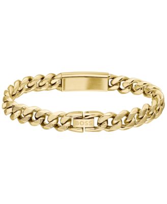 Hugo Boss Men's Kassy Emblem Ionic Gold-Plated Chain