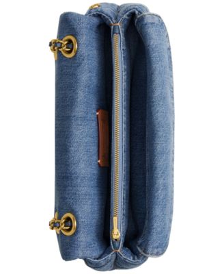Quilted Tabby Medium Denim Shoulder Bag 26 
