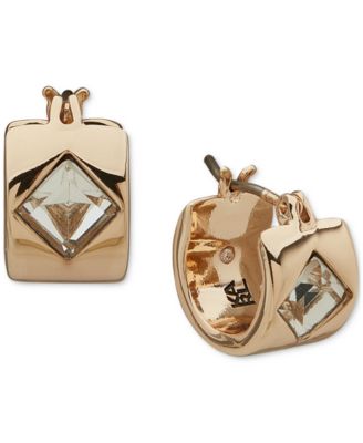 KARL LAGERFELD PARIS - Gold-Tone Extra-Small Crystal Hoop Earrings, 0.28"