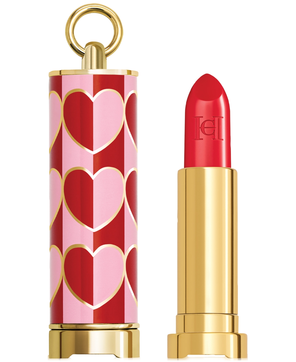 Carolina Herrera Fabulous Kiss Matte Refillable Lipstick & Love Karma Lipstick Cap In 310- Carolina Red