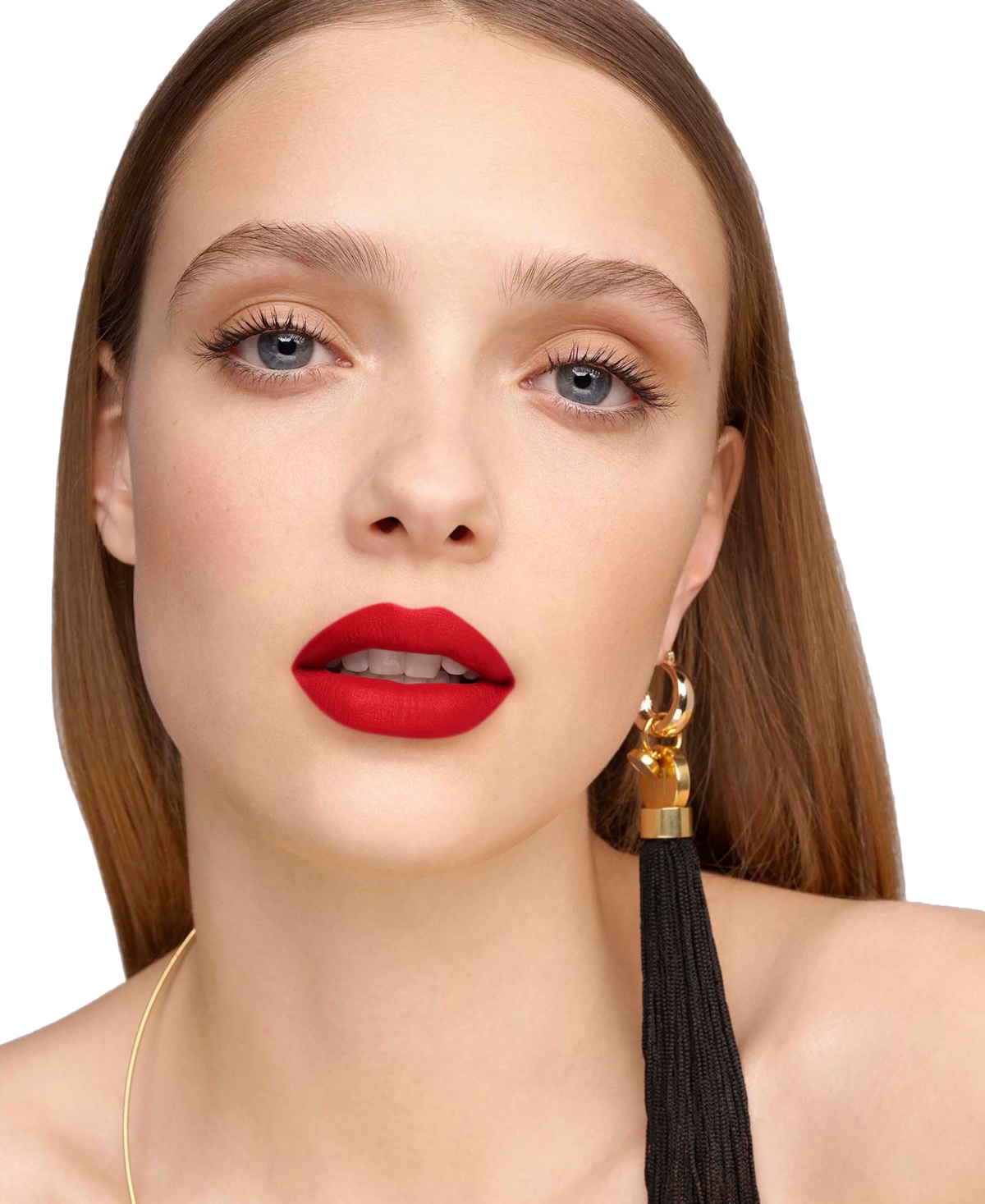 Carolina Herrera Fabulous Kiss Matte Refillable Lipstick & Love Karma Lipstick Cap In 310- Carolina Red