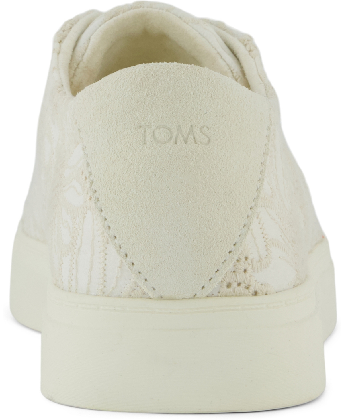 Shop Toms Women's Kameron Lace Up Sneakers In White Oversized Floral Eyelet