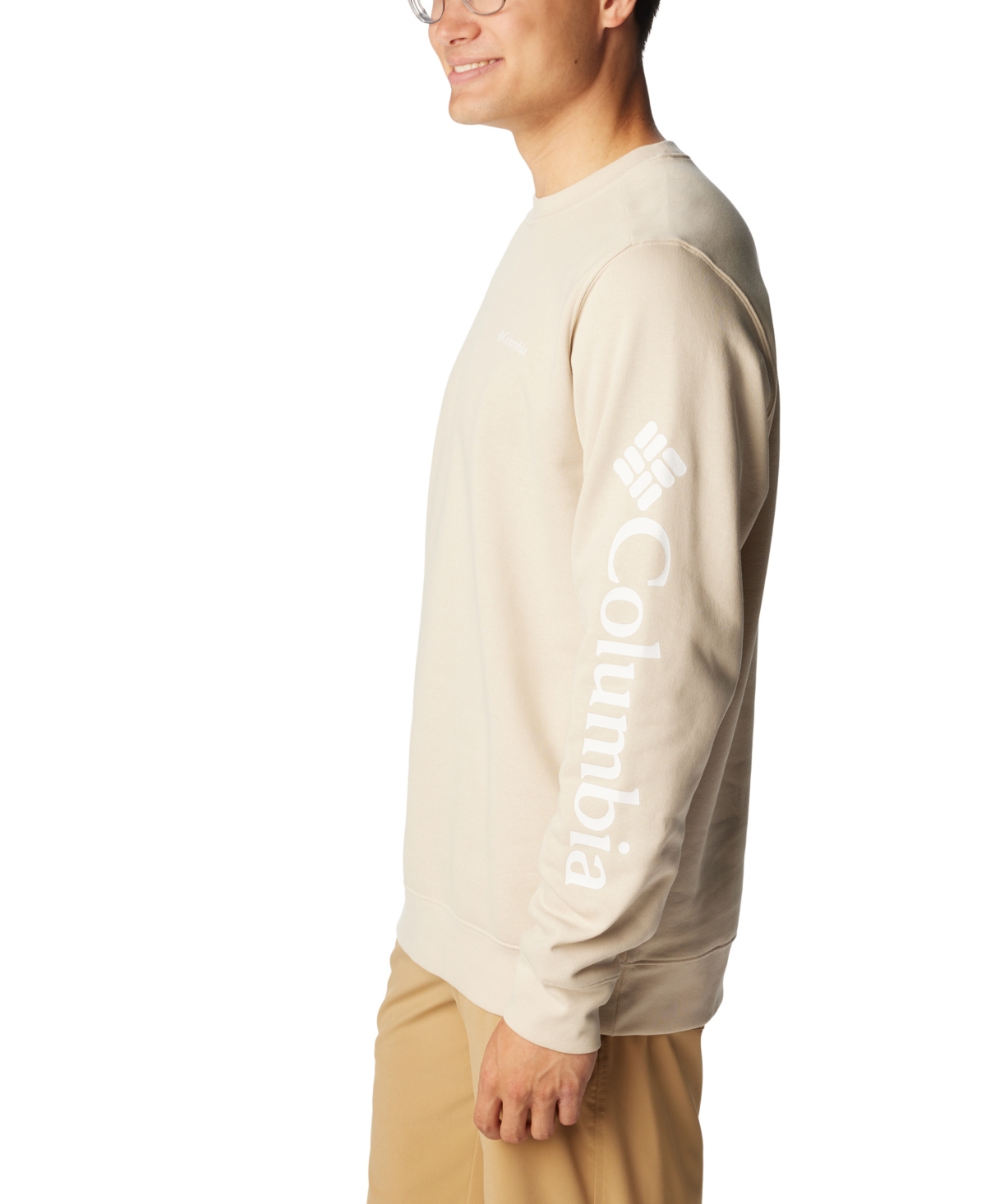 Shop Columbia Men's Gem Logo Trek Crew Sweatshirt In Dark Stone