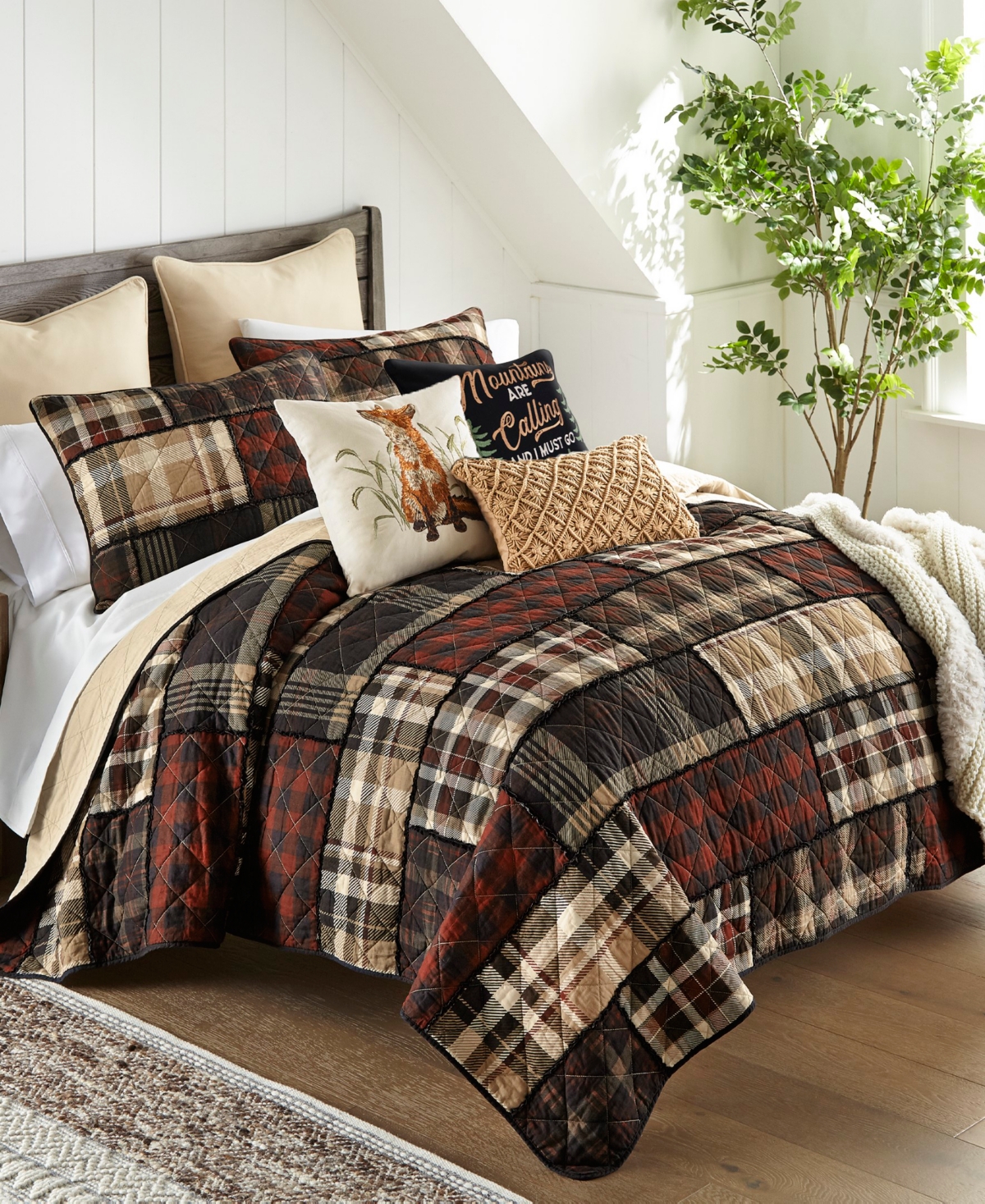 Donna Sharp Lj Plaid 2-pc. Cotton Pieced Heavyweight Quilt Set, Twin In Multi