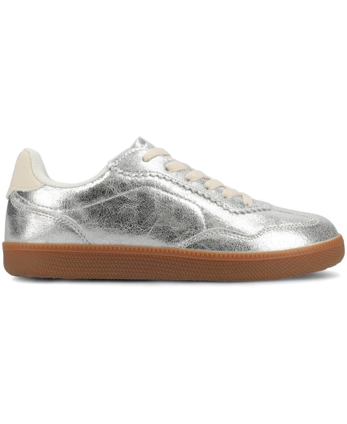 Shop Journee Collection Women's Lummie Casual Lace-up Sneakers In Silver