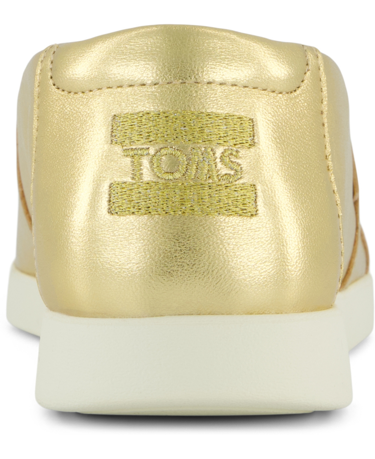 Shop Toms Women's Alpargata Plus Espadrille Almond Toe Flats In Gold Metallic Nappa Leather