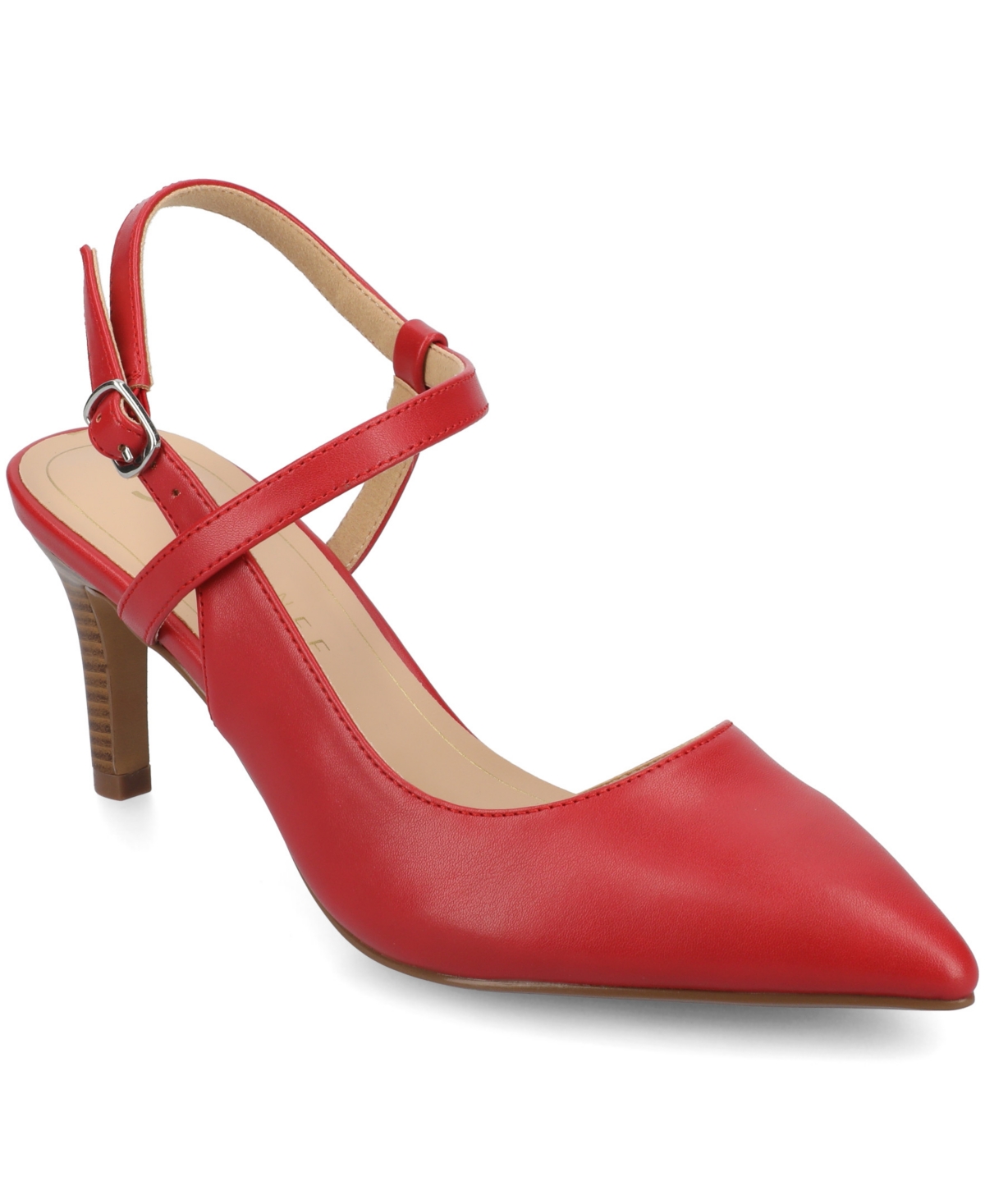 Journee Collection Scipio Pointed Toe Pump In Red