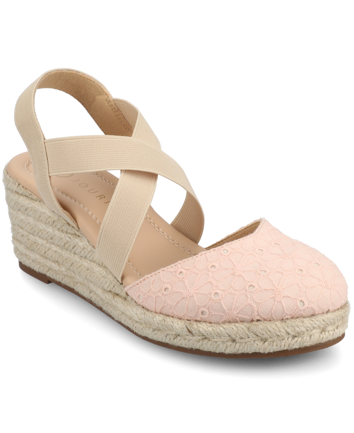 Shop Journee Collection Women's Ashlee Espadrille Platform Wedge Sandals In Pink