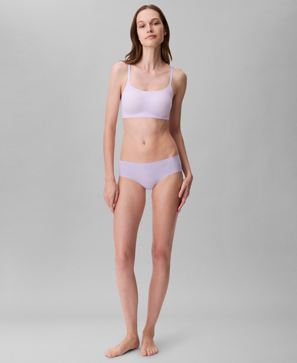Calvin Klein Invisibles Comfort Lightly Lined Retro Bralette Qf4783 In Lilac Quartz
