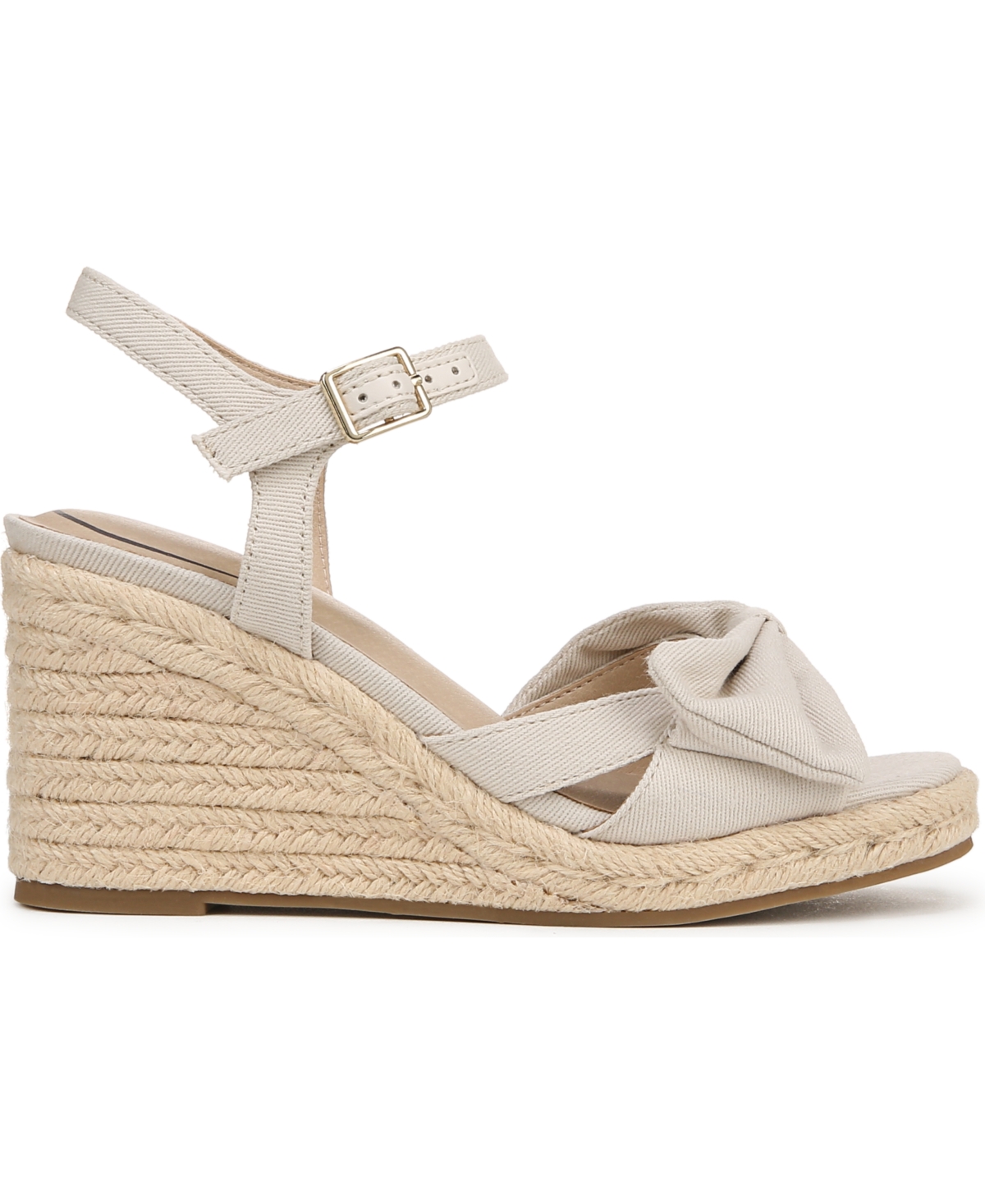 Shop Lifestride Women's Tahlia Open Roundtoe Espadrille Wedge Sandals In Bone White Fabric