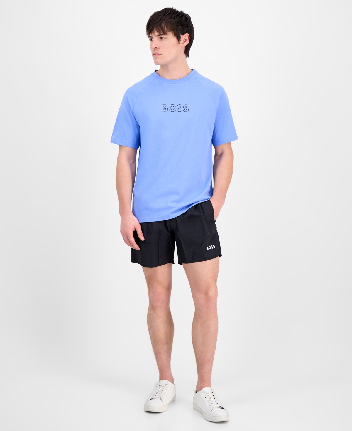 Hugo Boss Boss By  Logo T-shirt, Created For Macy's In Blue