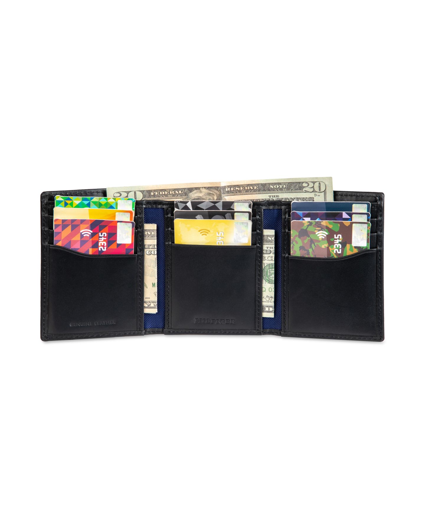 Мужской кошелёк Tommy Hilfiger Overlay Trifold Wallet, цвет: Чёрный — фото 5