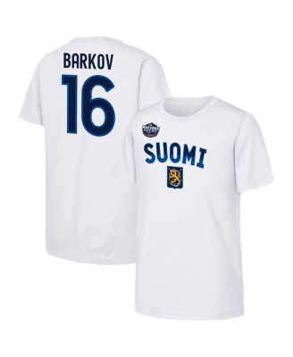 Outerstuff - Big Boys and Girls Aleksander Barkov White Finland 2025 4 Nations Face-Off Player Name Number T-shirt