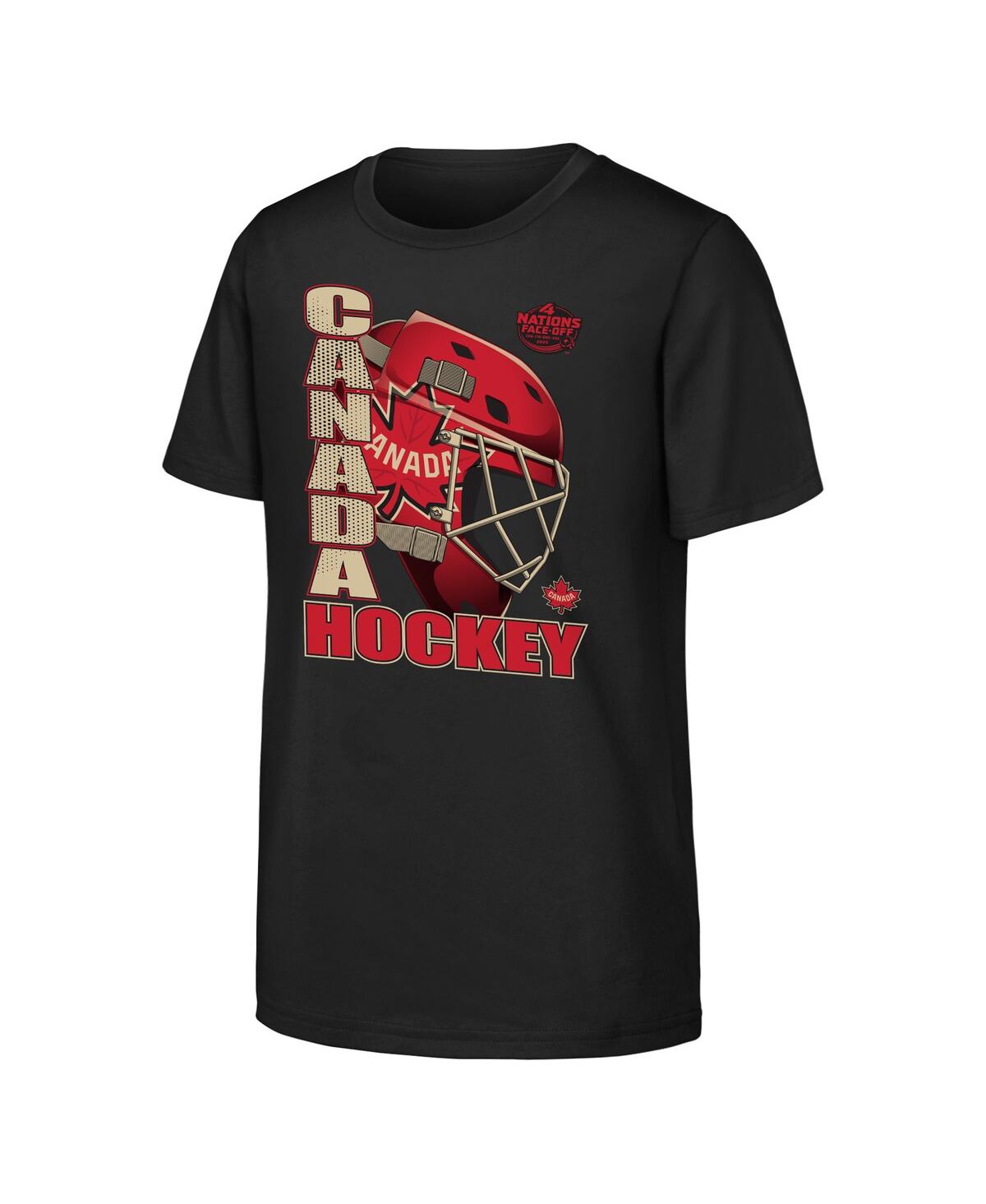 Outerstuff Big Boys And Girls Black Canada 2025 4 Nations Face-off Goalie Strong T-shirt In Black