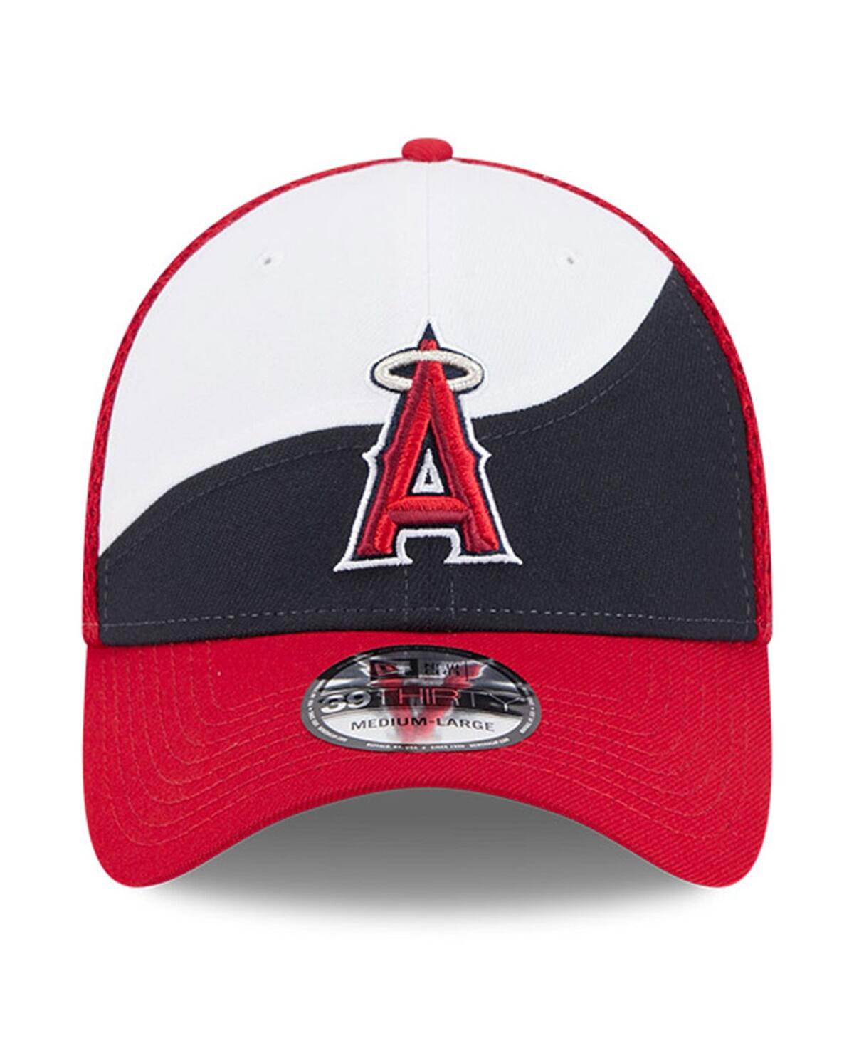 New Era Men's White/navy Los Angeles Angels 2025 Spring Training 39thirty Flex Hat In White,navy
