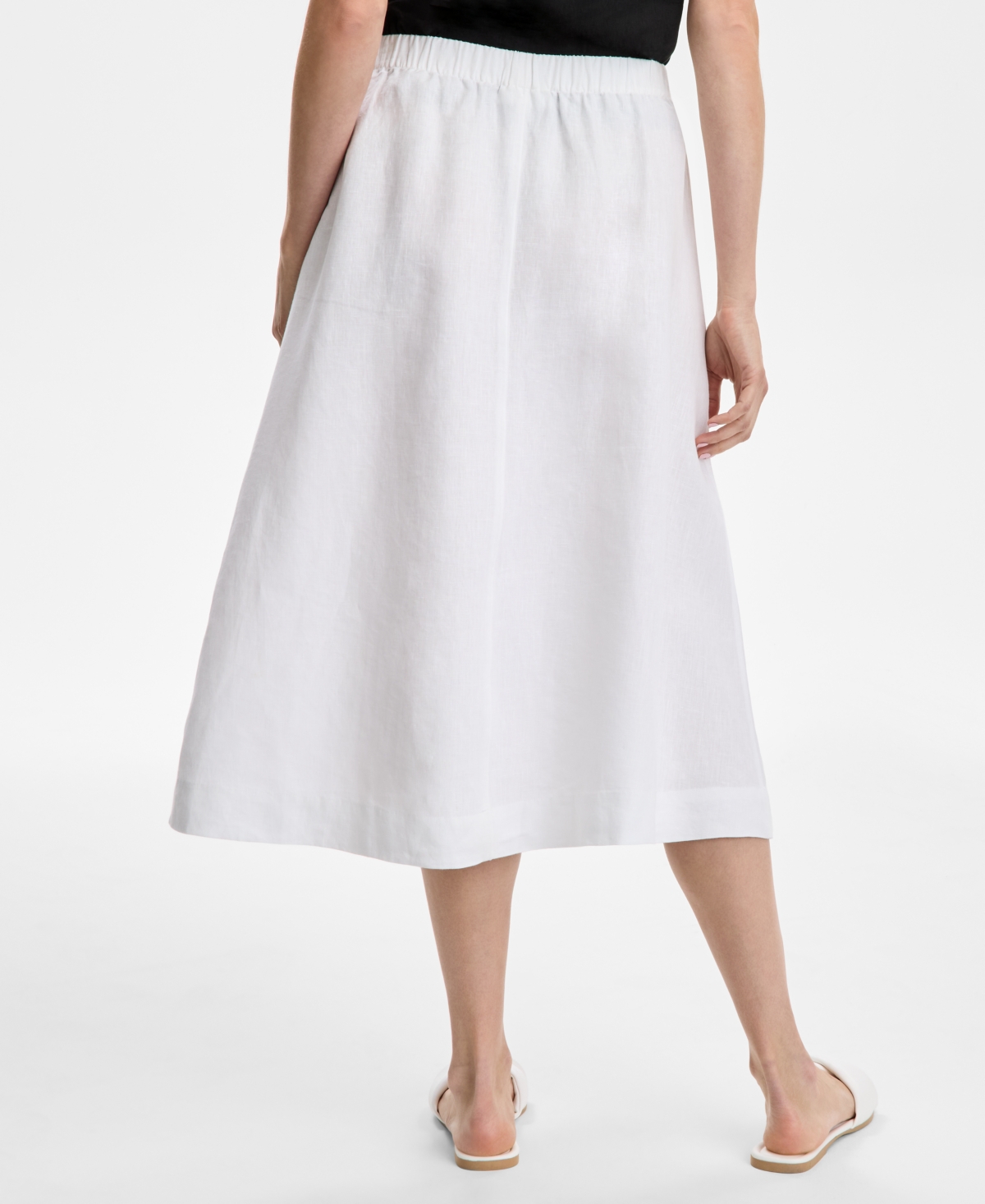 CHARTER CLUB WOMEN'S PULL-ON 100% LINEN MIDI SKIRT, EXCLUSIVELY AT MACY'S 