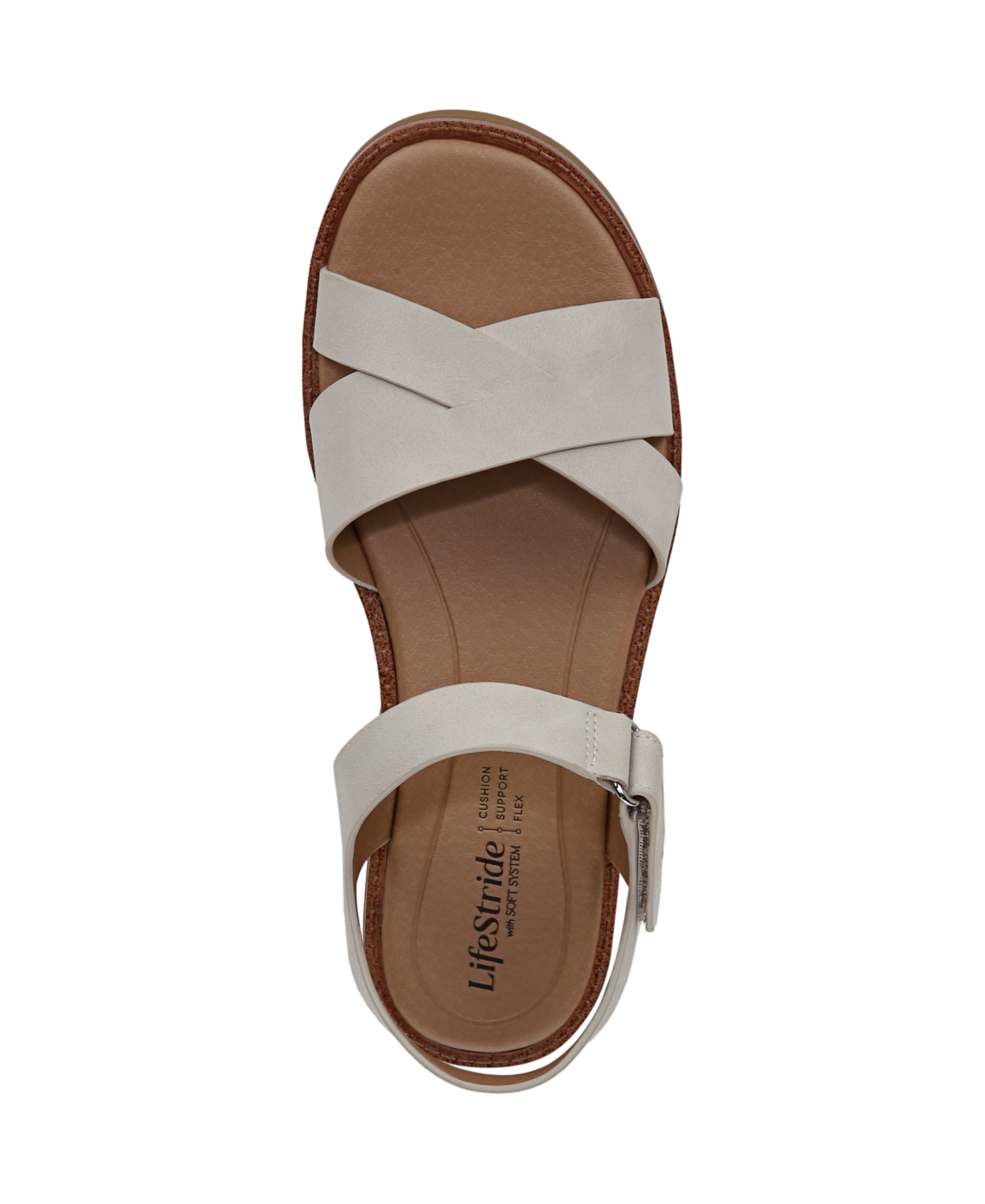 Shop Lifestride Women's Wren Strappy Platform Sandals In Stone Faux Leather
