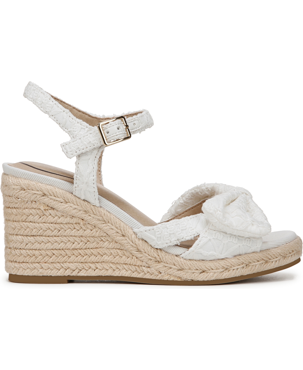 Shop Lifestride Women's Tahlia Open Roundtoe Espadrille Wedge Sandals In White Fabric