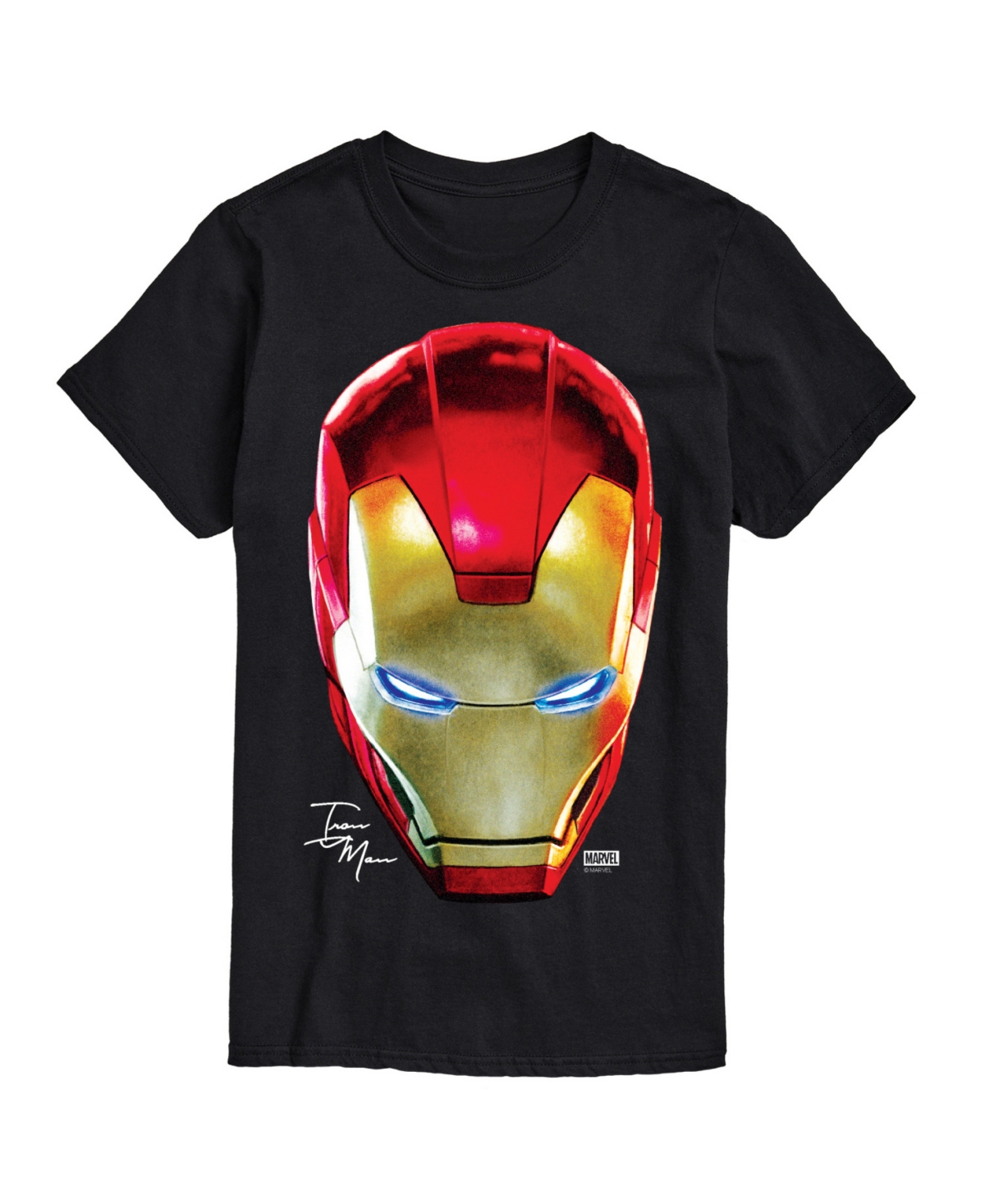 Airwaves Men's Iron Man Oversized Face Short Sleeve T-shirt In Black