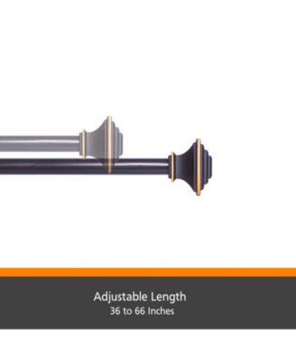 Kenney Fast Fit Mission 5/8 Inch Decorative Curtain Rod - Easy Install Window Treatment