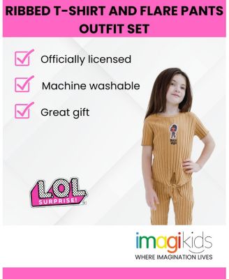 Little Girls Fierce T-Shirt and Flare Pants Outfit Set