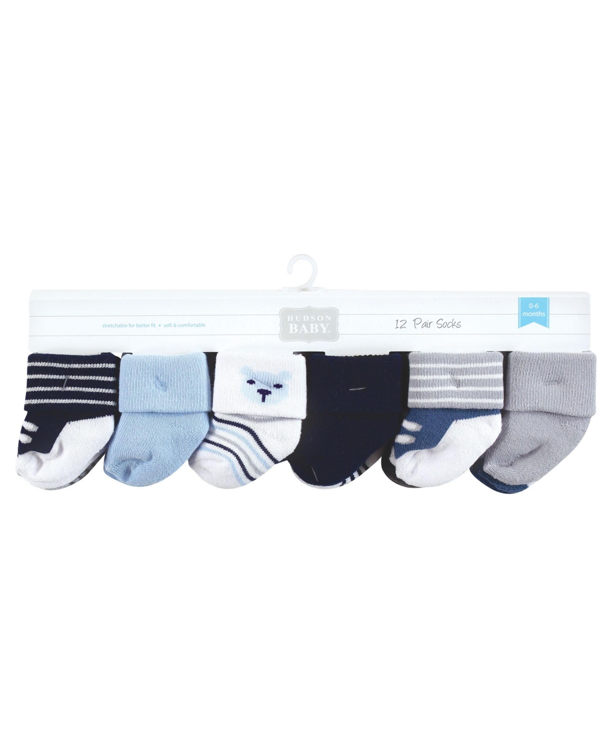 Hudson Baby Boys 24-Pack Comfort Terry Socks Set