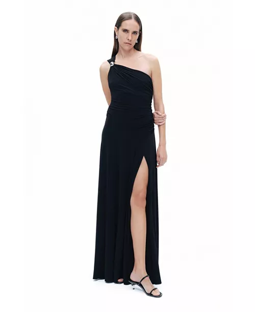 women's one shoulder maxi dress