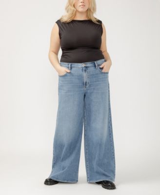 Plus Size Highly Desirable High Rise Ultra Wide Leg Jeans