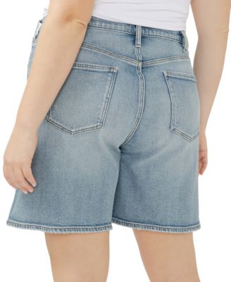 Plus Size High Rise Vintage Long Shorts