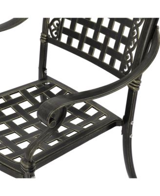 Set of 2 Cast Aluminum Outdoor Patio Chairs for Garden and Patio