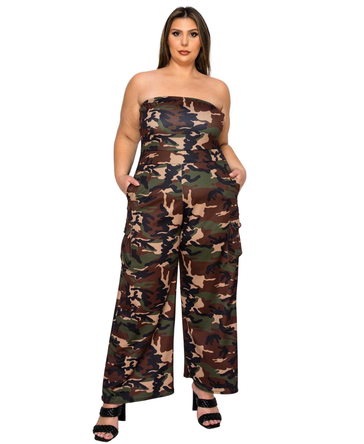 Women's Plus Size Freya Camo Cargo Jumpsuit