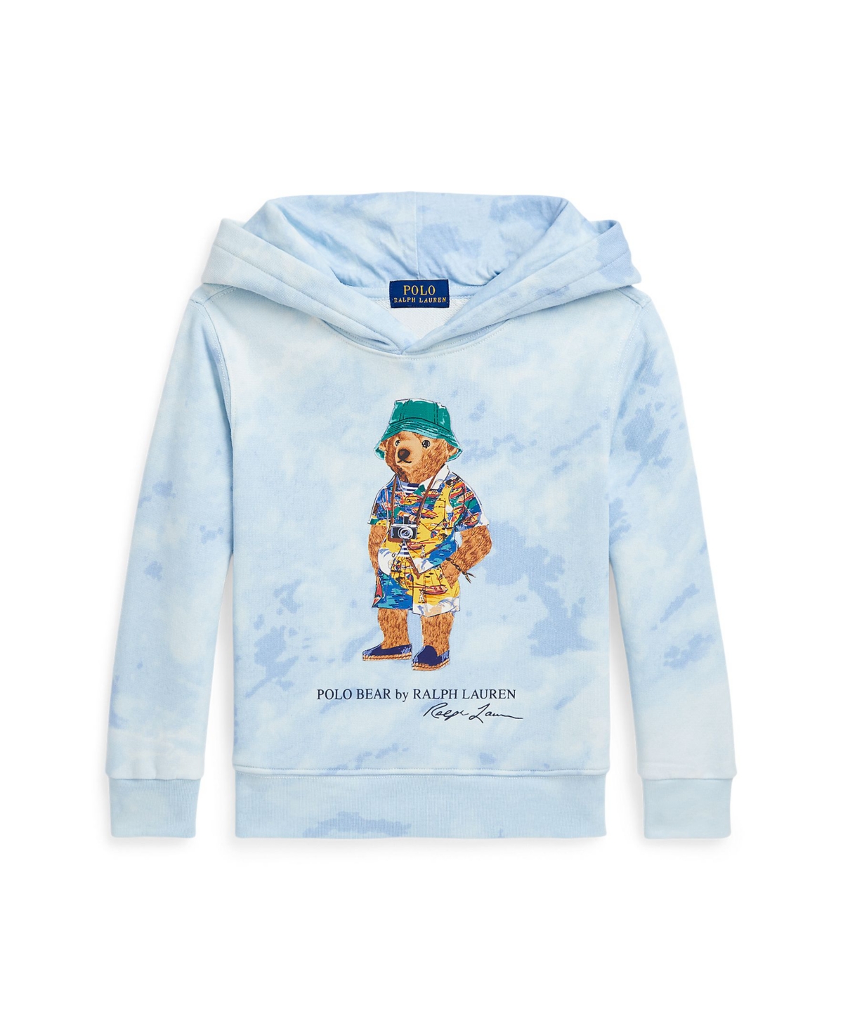 Polo Ralph Lauren Polo Bear Cloud-print Terry Hoodie In Scottsdale Blue,splatter Bear