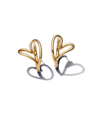 Gold Plated Heart Shaped Hoop Earrings