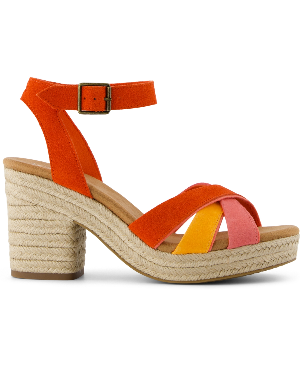 Shop Toms Women's Majorca Strappy Dress Sandals In Flame Suede