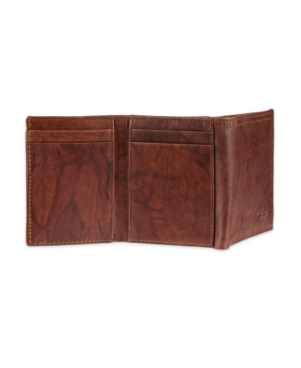 Dockers Men's Rfid Crunch Leather Z-fold Trifold Wallet In Brown