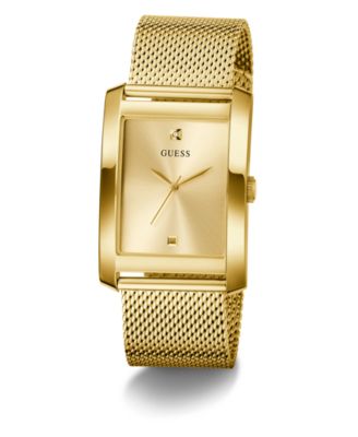 Men's Analog Gold-Tone Steel Mesh Watch, 34mm