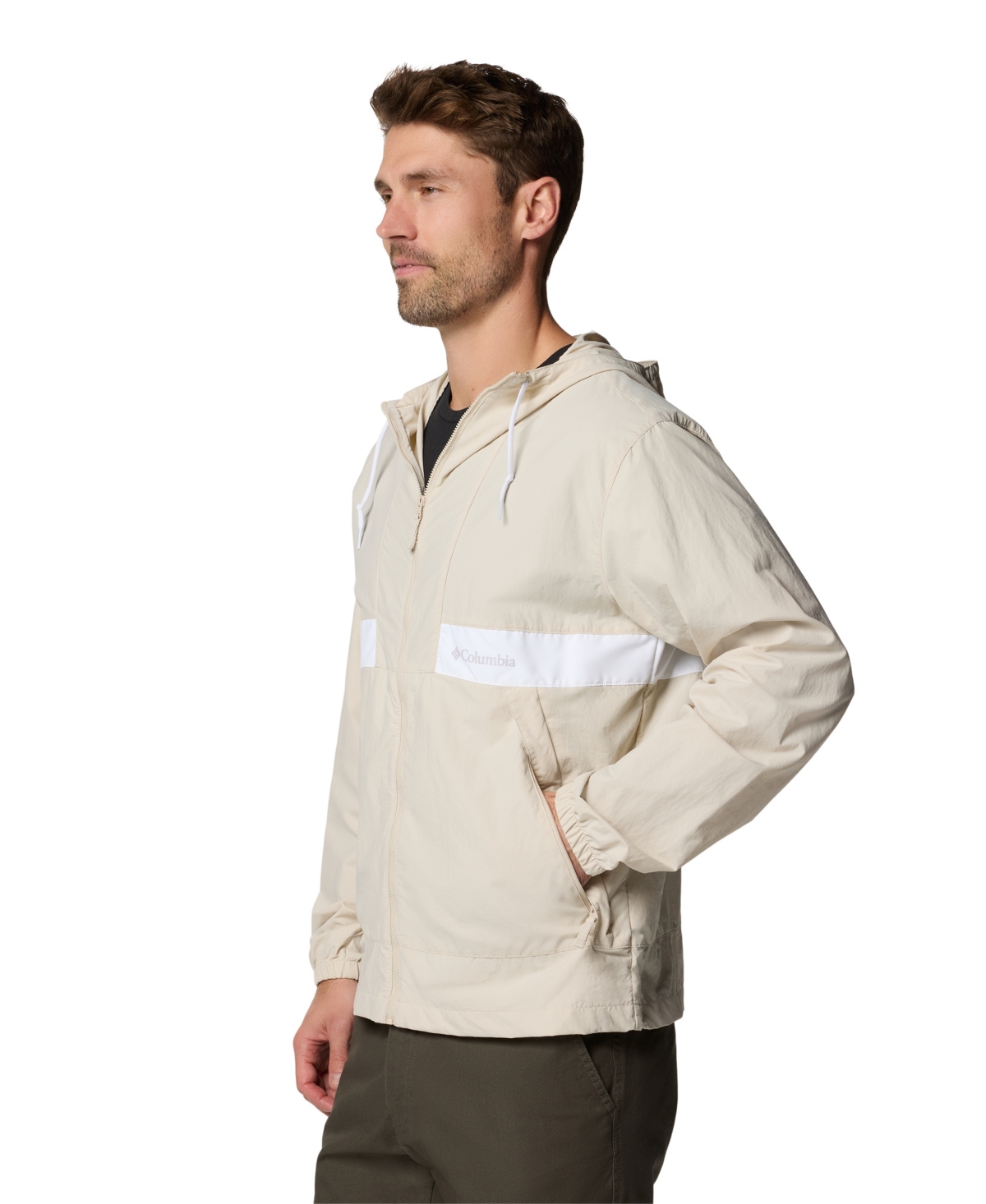 Shop Columbia Men's Spire Valley Hooded Windbreaker In Dark Stone