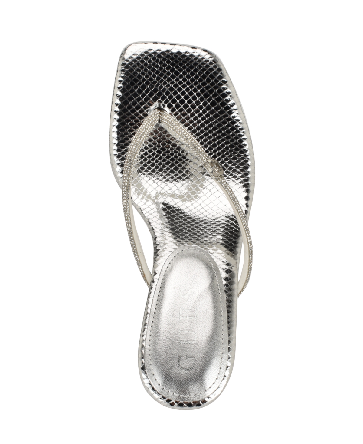 Guess Crystal Embellished Sandal In Silver