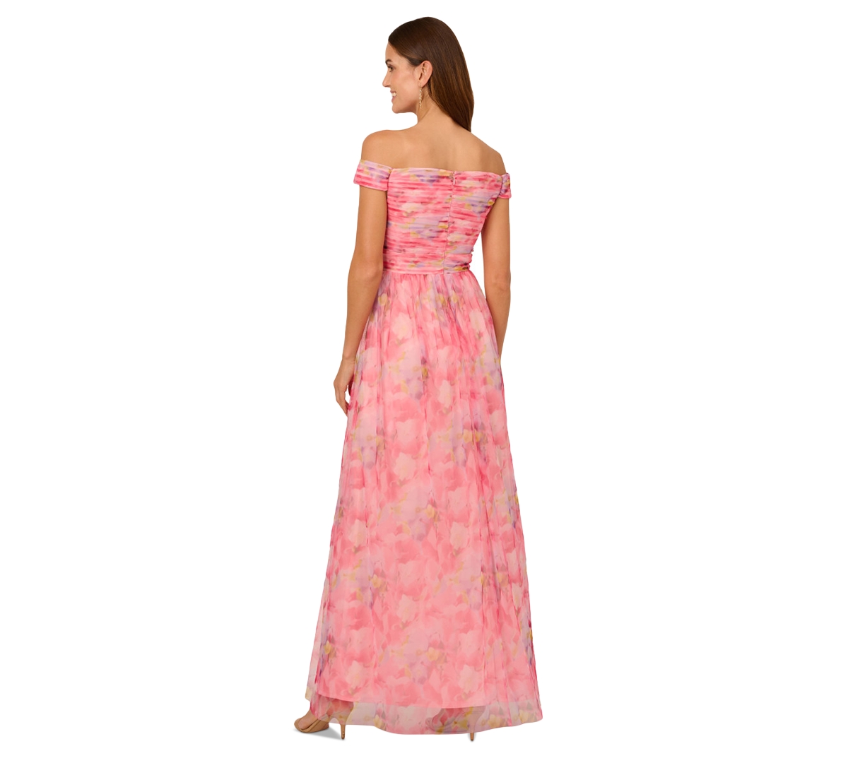 ADRIANNA PAPELL WOMEN'S FLORAL-PRINT OFF-THE-SHOULDER GOWN 