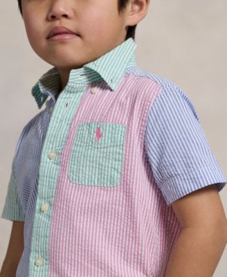 Toddler and Little Boys Striped Seersucker Fun Shirt