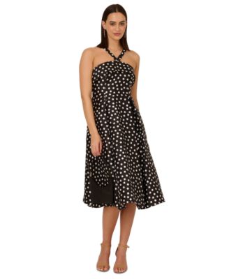 Adrianna Papell - Women's Polka-Dot Fit & Flare Dress