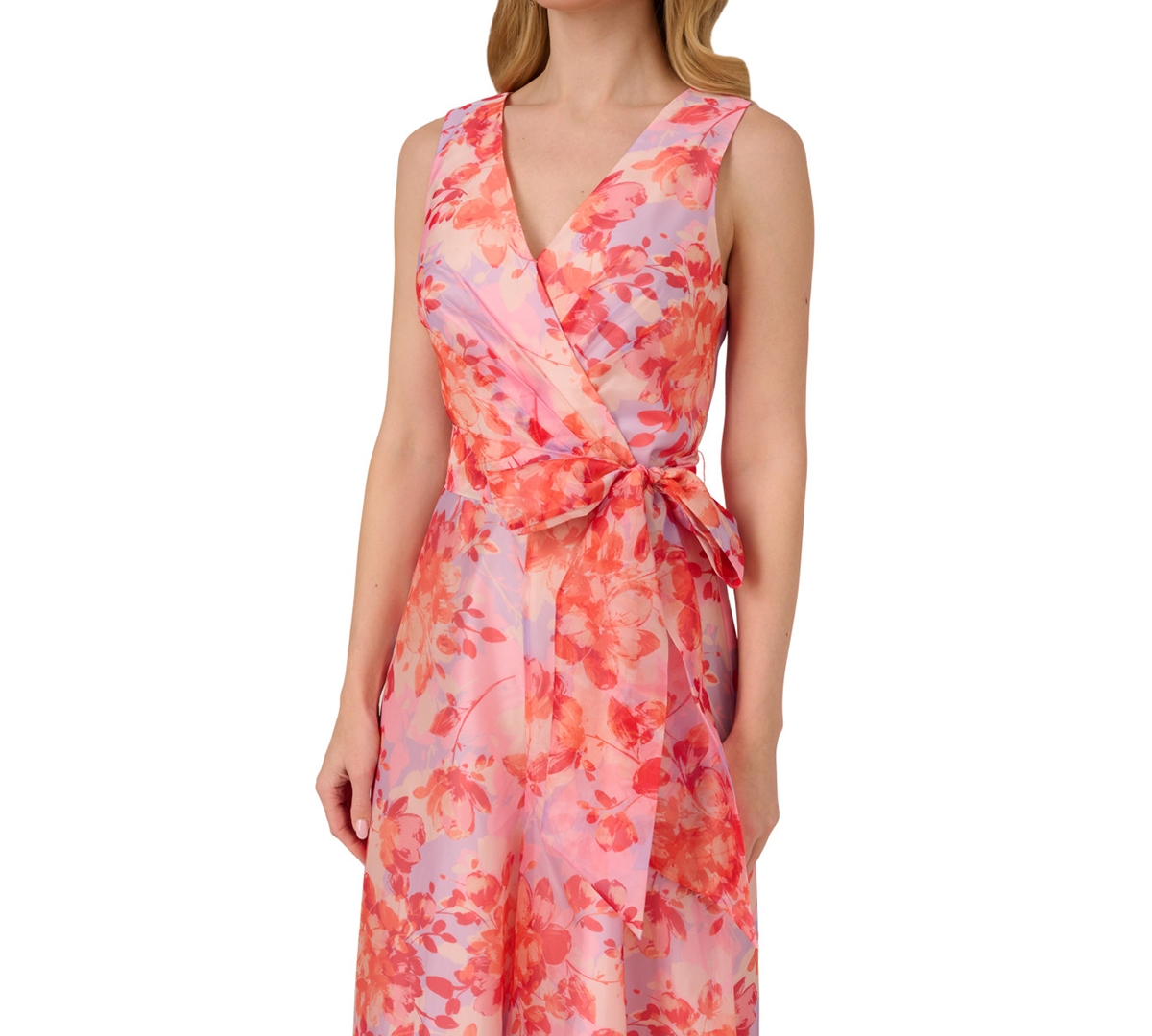 ADRIANNA PAPELL WOMEN'S FLORAL ORGANZA JUMPSUIT 