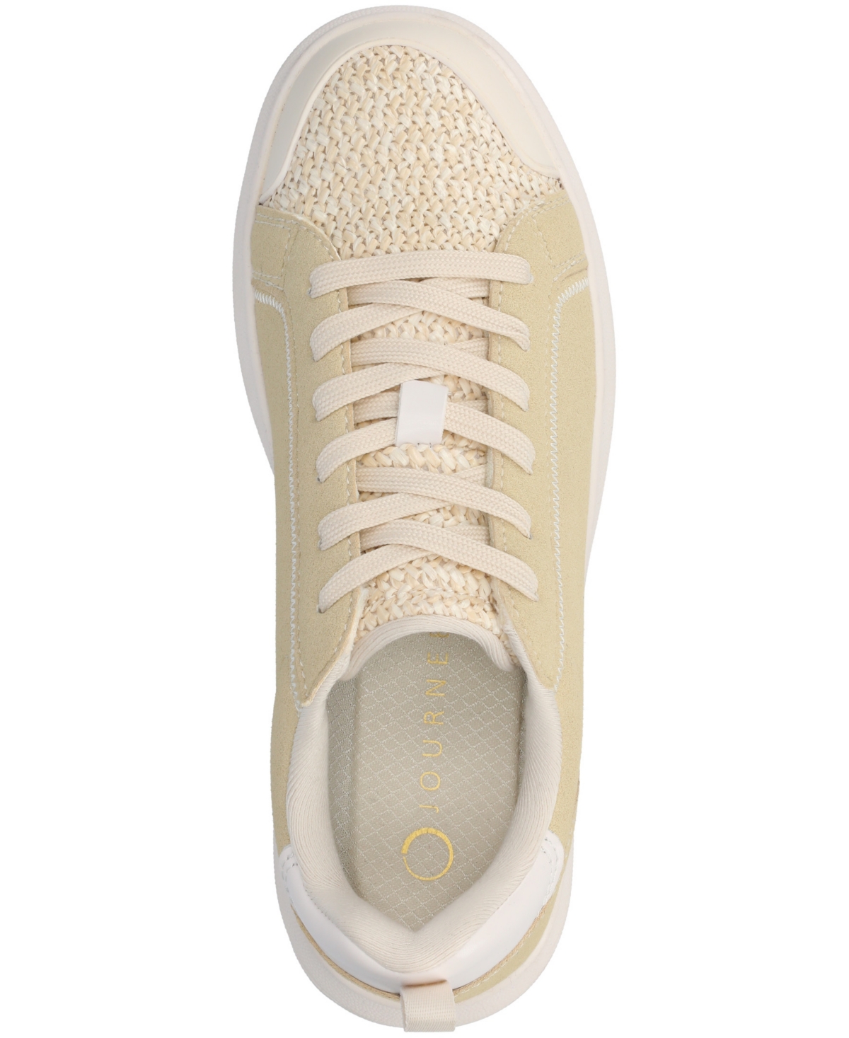 Shop Journee Collection Women's Meeya Platform Lace Up Sneakers In Natural