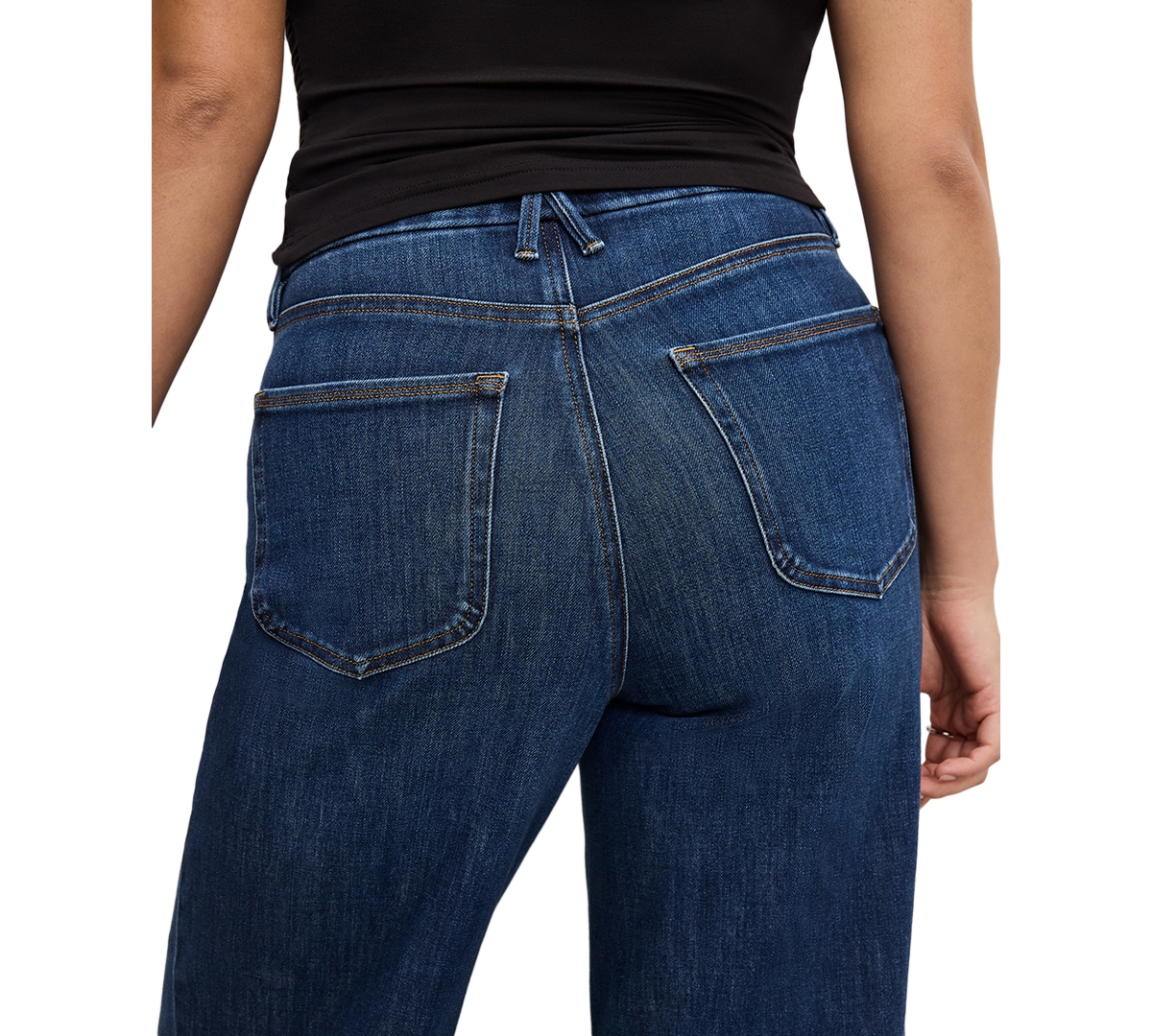 Shop Good American Women's Soft-tech Good Waist Palazzo Jeans In Indigo