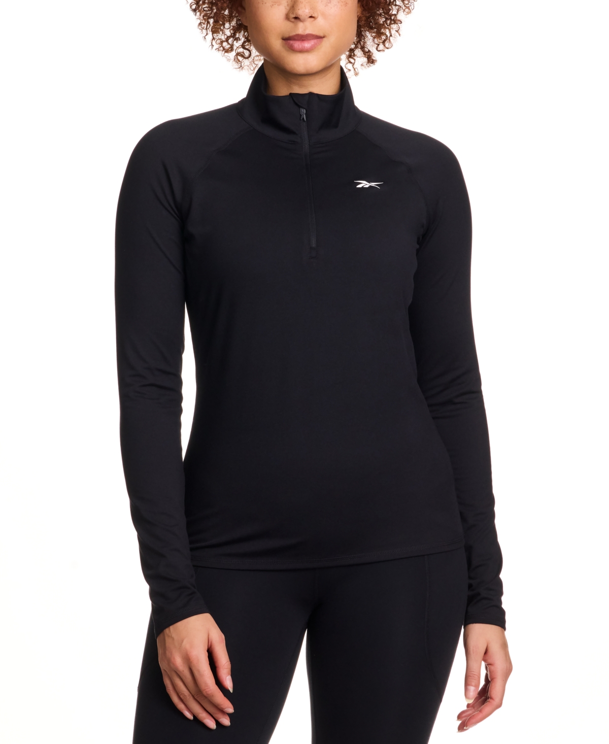 Reebok Women's Id Train Fitted Quarter-Zip Track Jacket