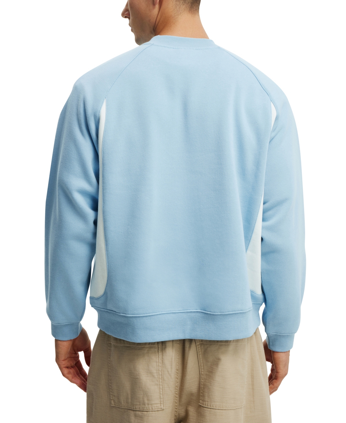 Shop Cotton On Men's Box Fit Graphic Crew Sweatshirt In Pearl Blue,ice Melt