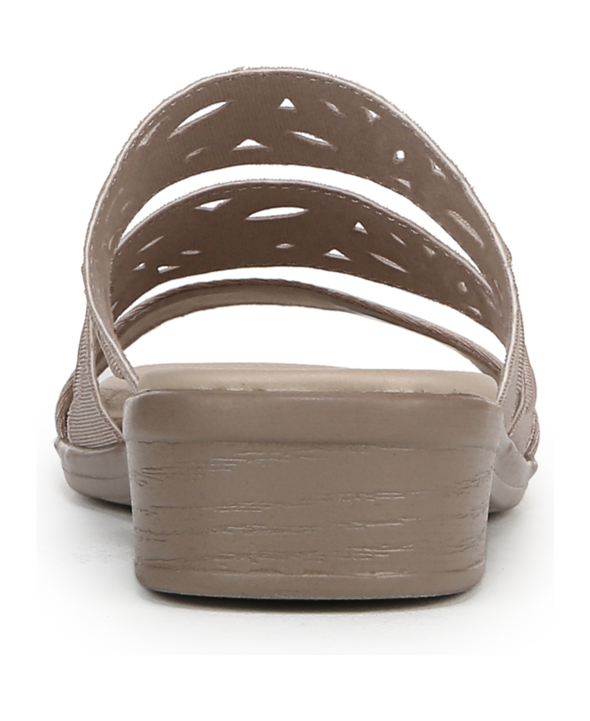 Bzees Women's Poppy Washable Block Heel Slide Sandals In Simply Taupe Fabric