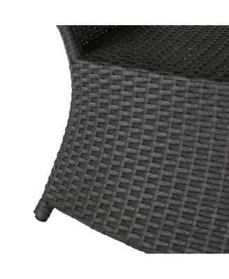 Streamdale All-in-One Outdoor Side Table with Umbrella Hole and Storage Shelf