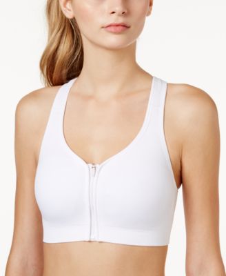 jockey sports bra zip front wireless